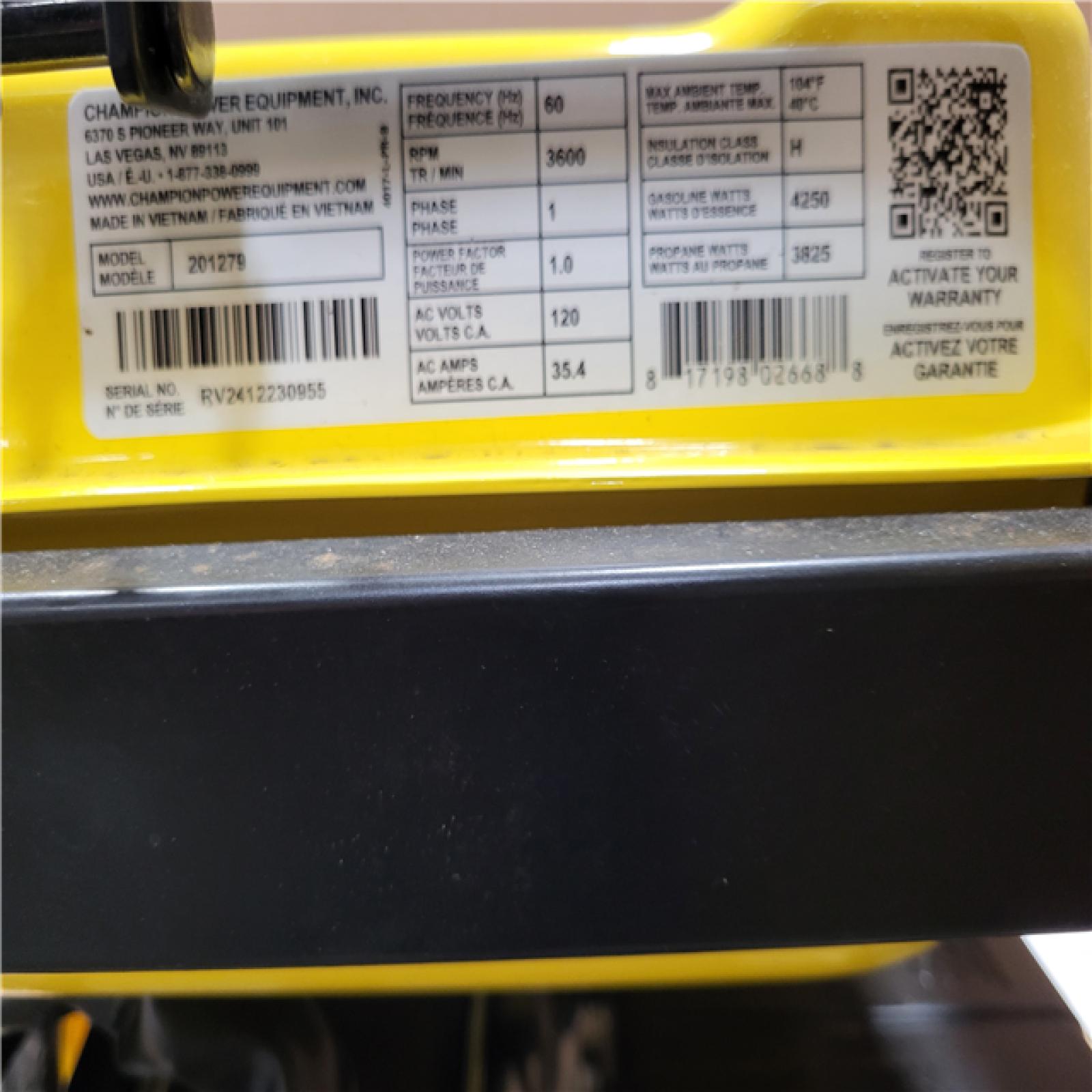 CALIFORNIA AS-IS CHAMPION PORTABLE GENERATOR