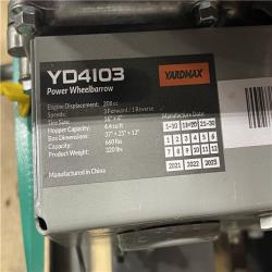 DALLAS LOCATION - LIKE NEW! YARDMAX YD4103 Power Wheelbarrow  660lb. Capacity  Briggs CR950  6.5 hp  208cc