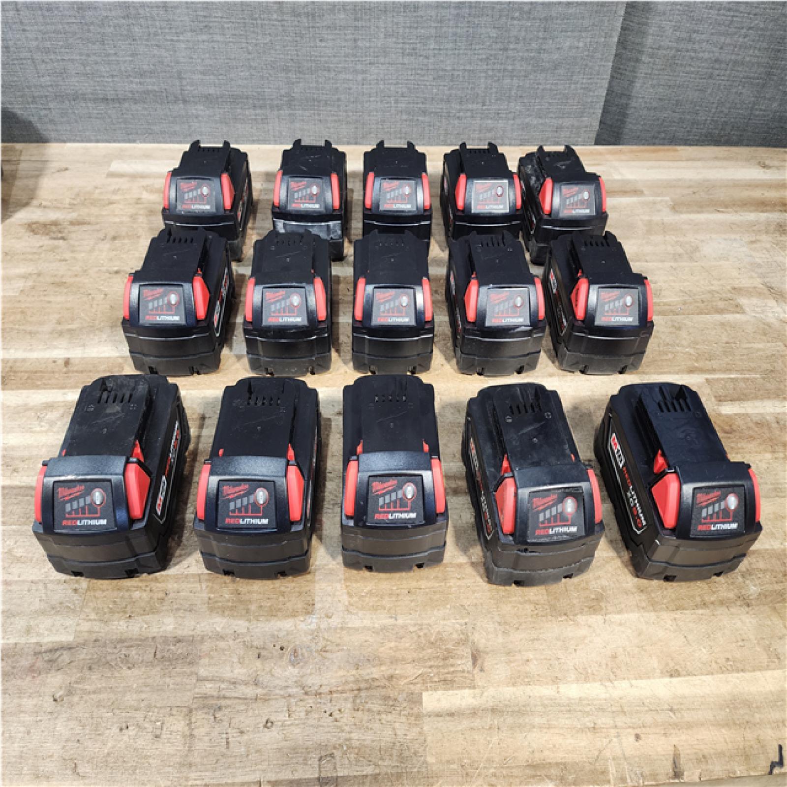 Houston Location AS-IS Milwaukee M18 RedLithium XC 5.0 Batteries QTY/15