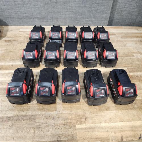 Houston Location AS-IS Milwaukee M18 RedLithium XC 5.0 Batteries QTY/15