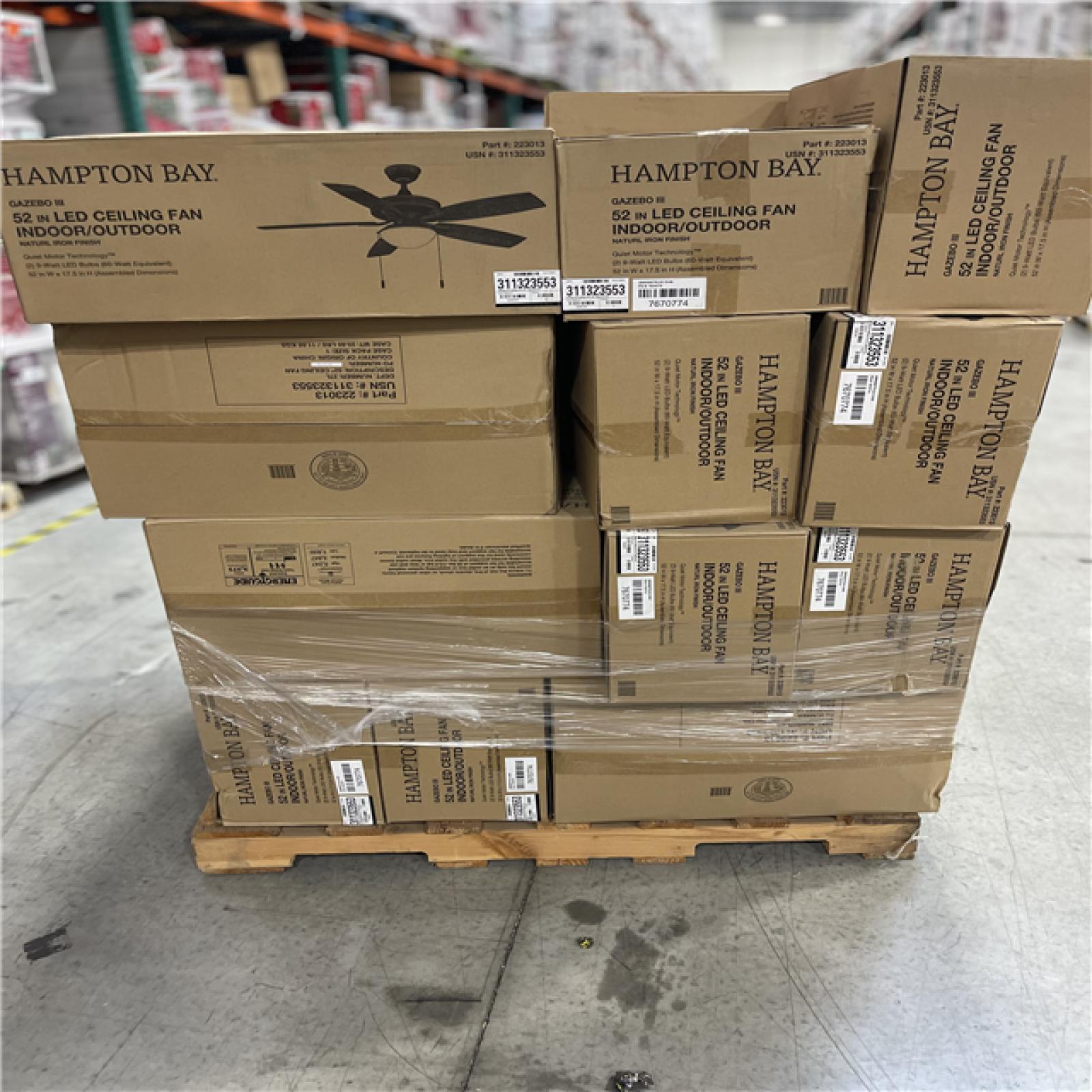 DALLAS LOCATION- Hampton Bay Gazebo III 52 in. Indoor/Outdoor Ceiling Fan Natural Iron Finish (23 Units)