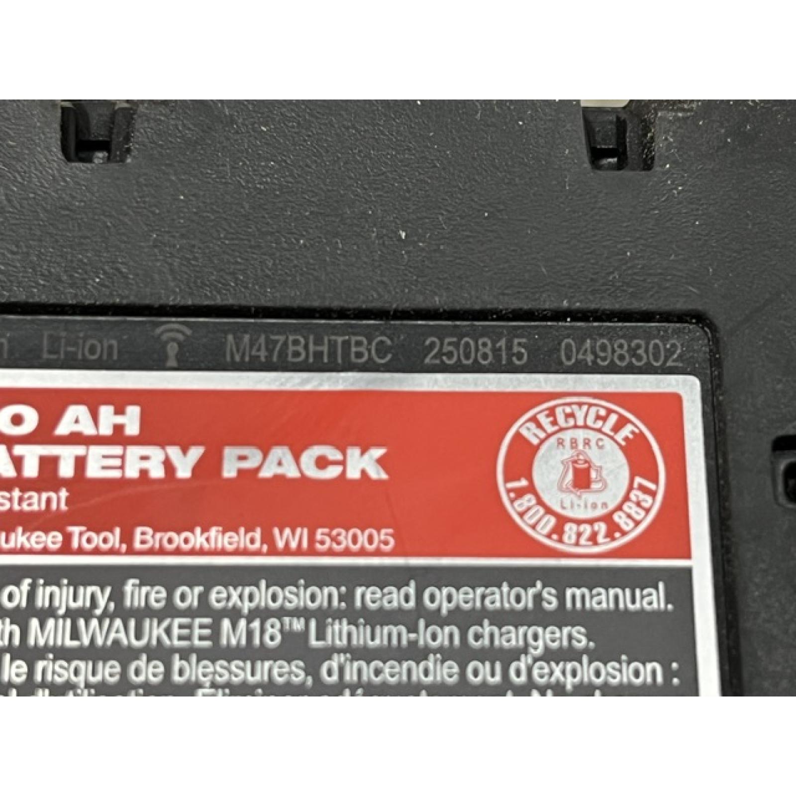 AS-IS Milwaukee 18-Volt Lithium-Ion XC Starter Kit with One 5.0Ah Battery and Charger