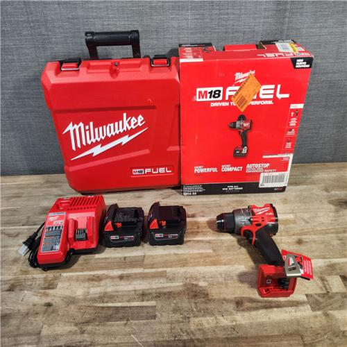 HOUSTON LOCATION - AS-IS (APPEARS LIKE NEW) Milwaukee 2904-22 Hammer Drill Driver Kit with Batteries  Charger & Tool Case  Red