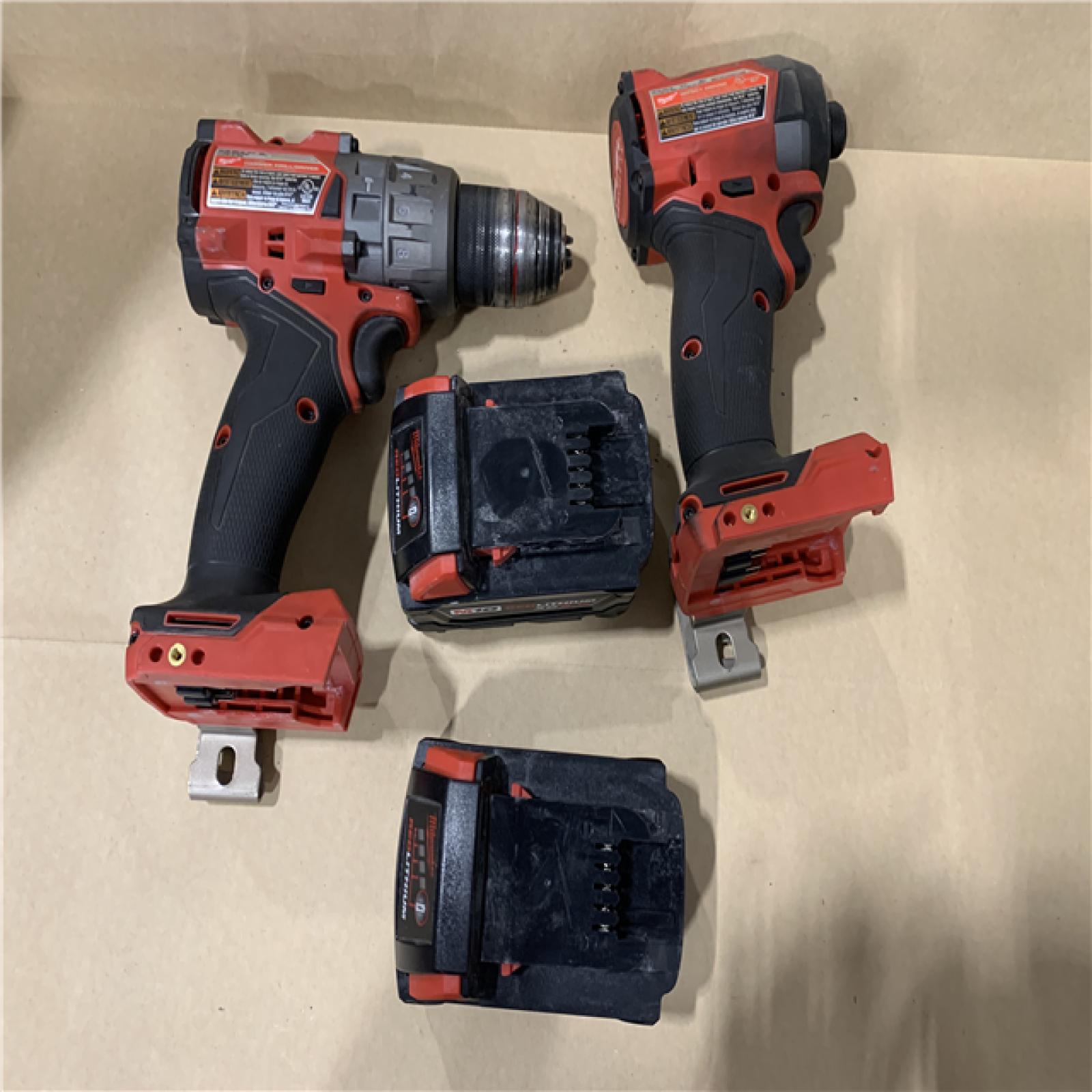 AS-IS - MILWAUKEE FUEL 18V Lithium-Ion Brushless Cordless Hammer Drill and Impact Driver Combo Kit (2-Tool) with 2 Batteries