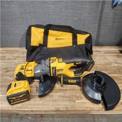 Houston Location AS-IS Dewalt DCG460X2 60V MAX Cordless Brushless 7 -9  Large Angle Grinder Kit with (2) 9Ah Batteries  Charger & Bag