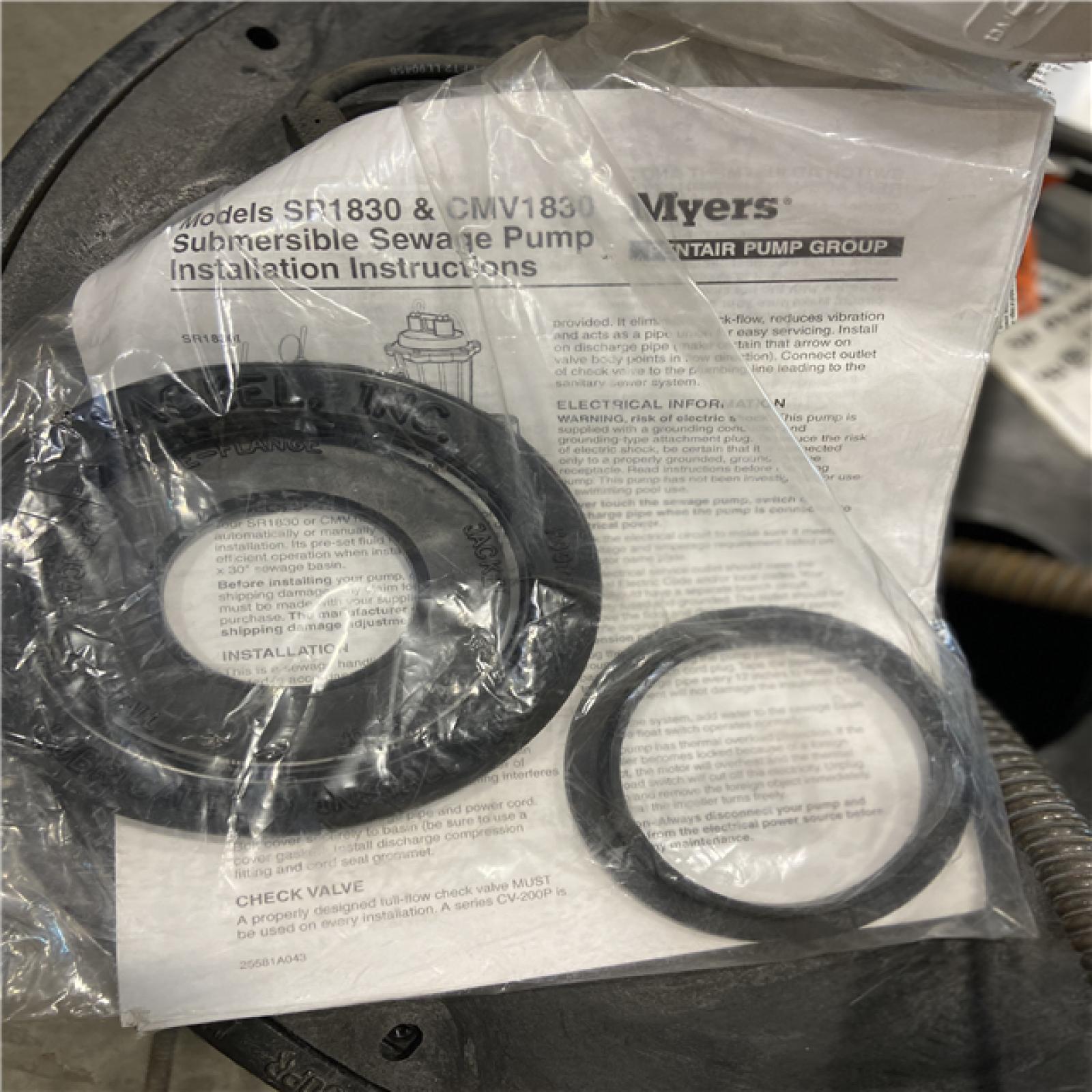 DALLAS LOCATION - Myers SR1830-23-2 Cast Iron 0.4 HP Packaged Sewage Pump