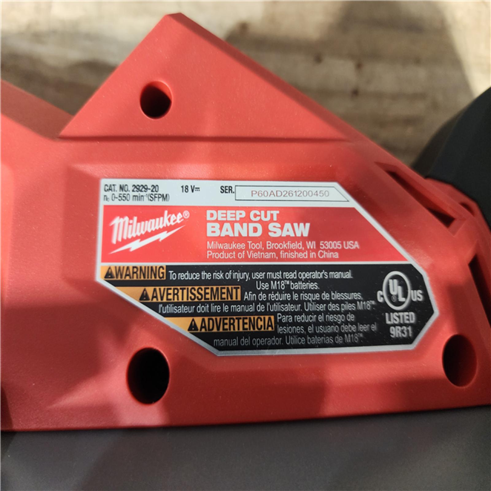 HOUSTON LOCATION - AS - IS Milwaukee FUEL 18V Lithium-Ion Brushless Cordless Deep Cut Band Saw (Tool-Only)