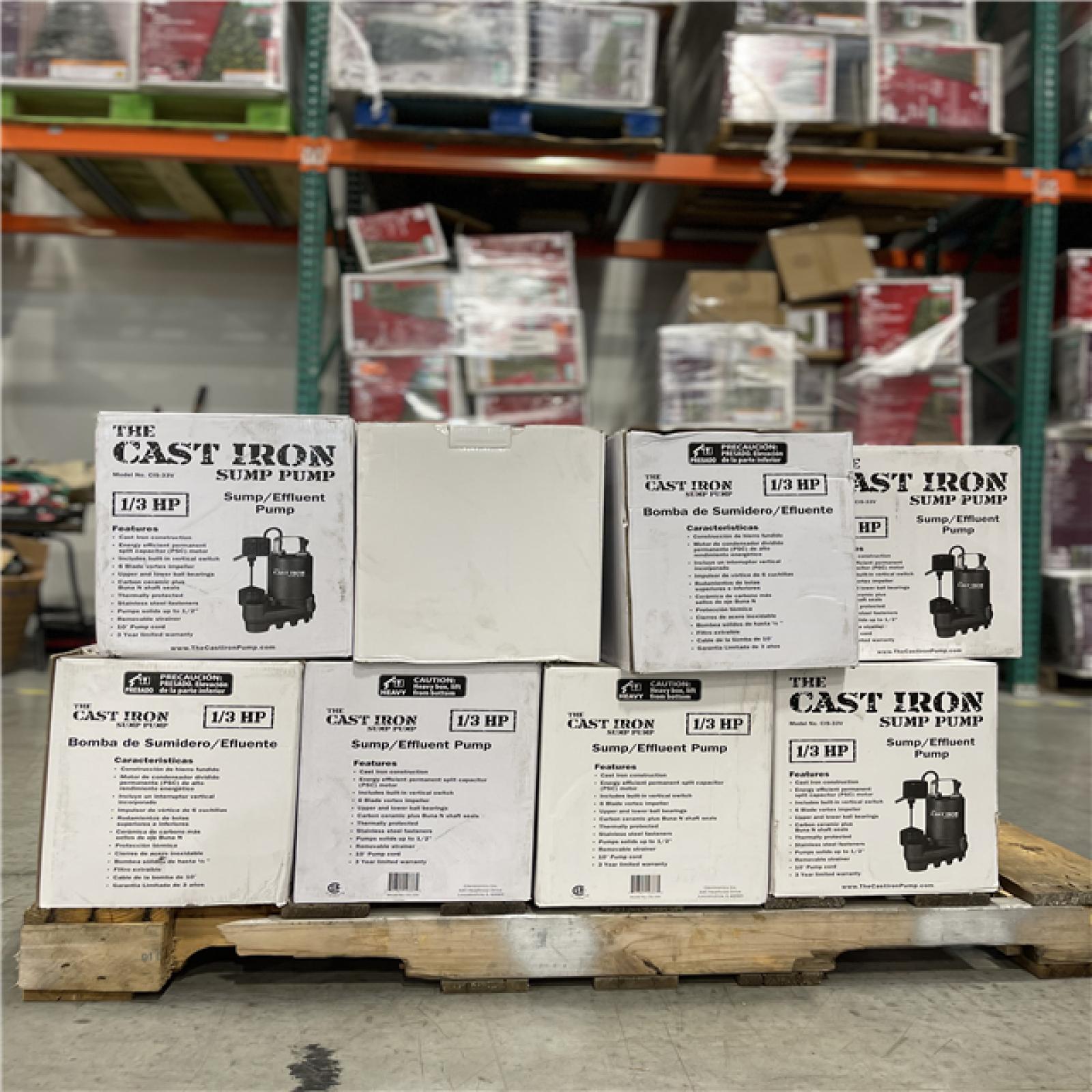 DALLAS LOCATION- The Cast Iron Submersible Sump Pump with Vertical Float Switch PALLET (31 UNITS)