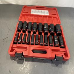 AS-IS - Milwaukee SHOCKWAVE 1/2 in. Drive SAE 6 Point Impact Socket Set (19-Piece)