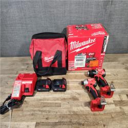 HOUSTON LOCATION - AS-IS Milwaukee  18V Lithium-Ion Brushless Cordless Compact Drill/Impact Combo Kit