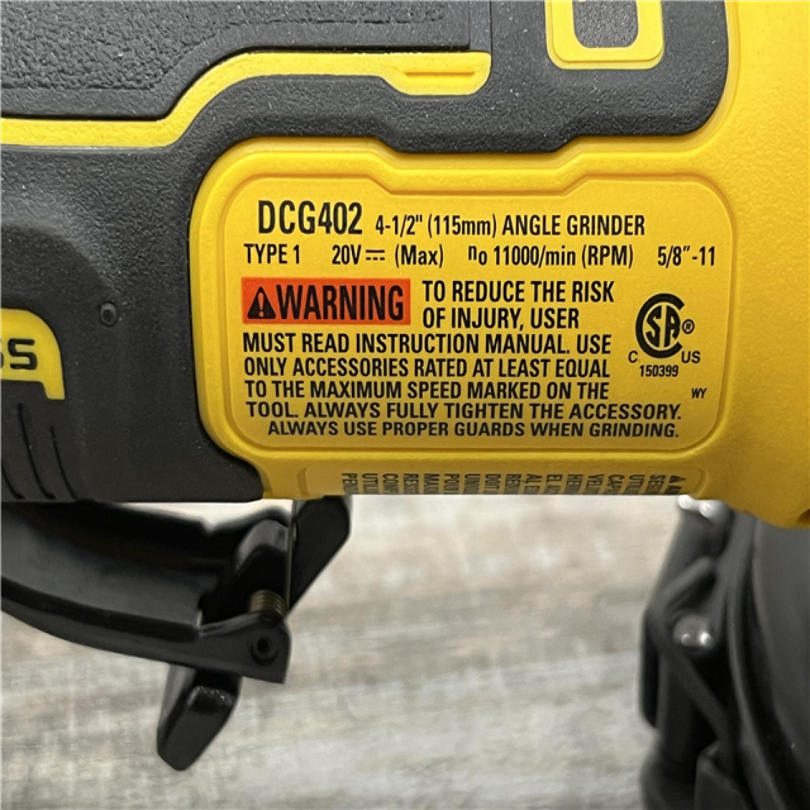 AS-IS DEWALT ATOMIC 20V MAX Cordless 4-1/2 in. Angle Grinder with Paddle Switch (Tool Only)