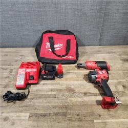 HOUSTON LOCATION - AS-IS MILWAUKEE 2 TOOL COMBO KIT W/ (2) BATTERY & CHARGER