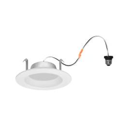DALLAS LOCATION- Integrated LED 4 in. Retro Fit 3000K 550 Lumen Dimmable Recessed Light White  Wet Rated (12-Pack) PALLET-(70 CASES)