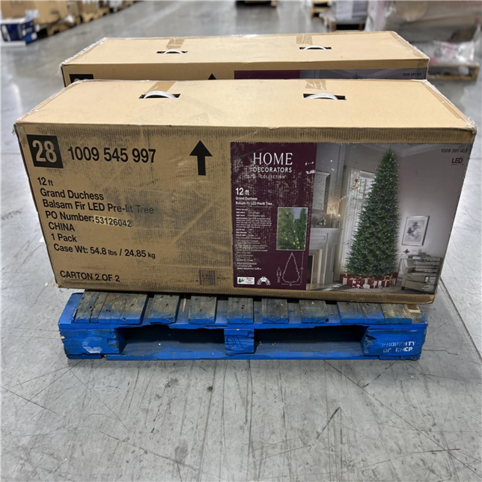 NEW! HOME DECORATORS 12FT GRAND DUCHESS BALSAM FIR LED PRELIT TREE