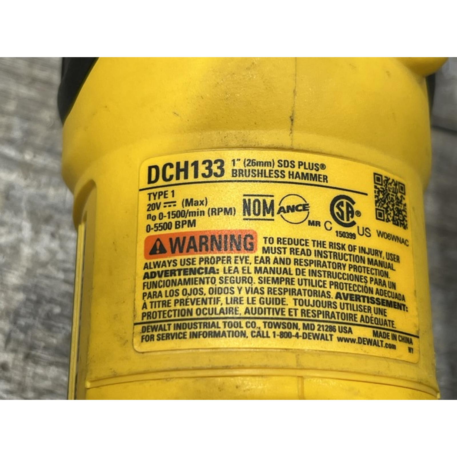 AS-IS DEWALT 20V MAX Cordless Brushless 1 in. SDS Plus D-Handle Concrete and Masonry Rotary Hammer (Tool Only)
