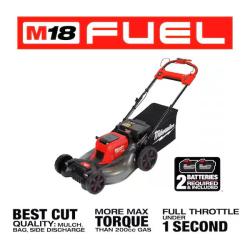 HOUSTON LOCATION - AS-IS (NEW) M18 FUEL Brushless Cordless 21 in. Walk Behind Dual Battery Self-Propelled Mower W/(2) 12.0Ah Battery and Rapid Charger