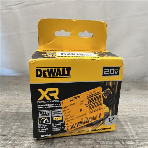 NEW - DEWALT 20V MAX XR POWERSTACK Lithium-Ion Battery Starter Kit with 1.7Ah Battery and Charger