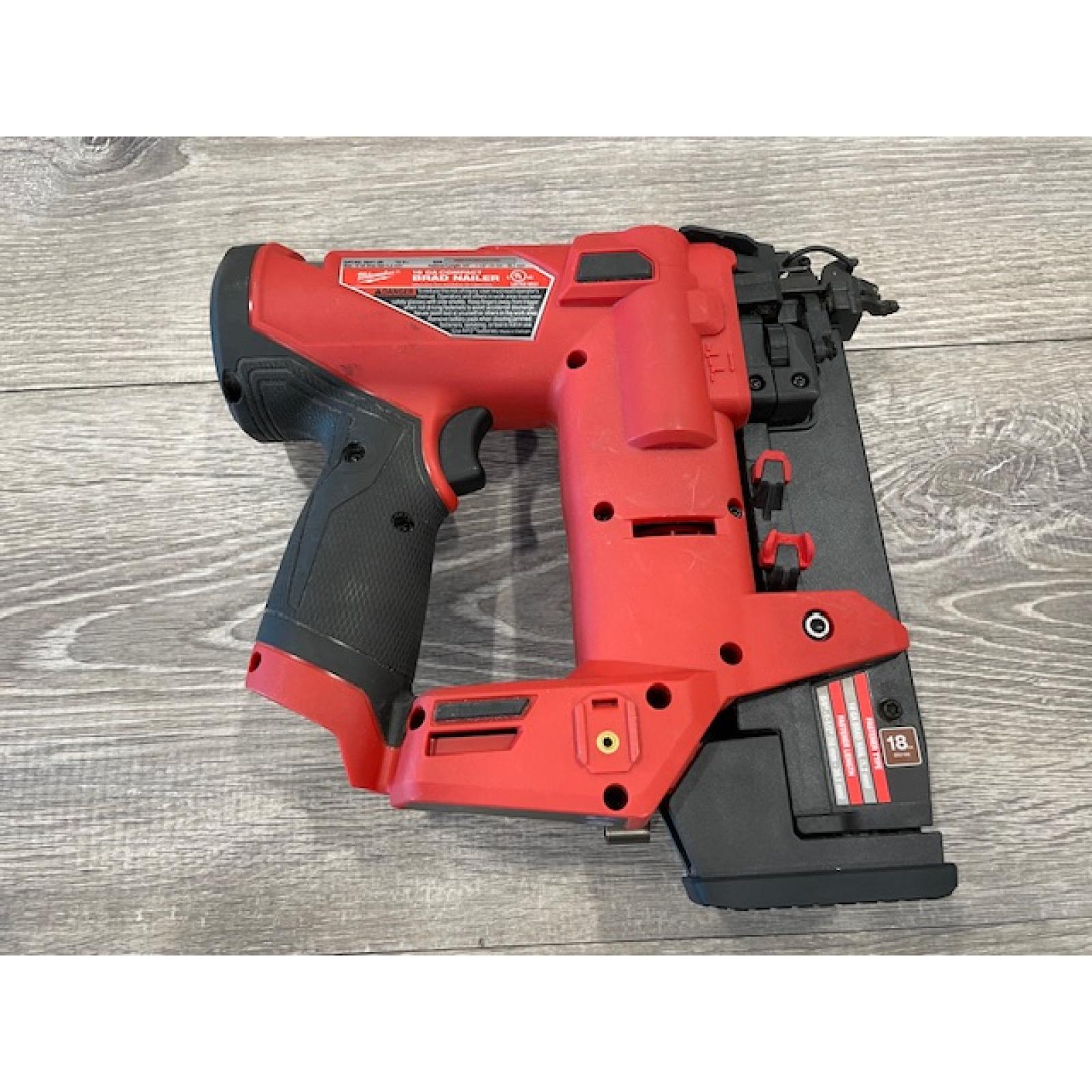 AS-IS Milwaukee FUEL 12-Volt Lithium-Ion Brushless Cordless 18-Gauge 1-1/2 in. Compact Brad Nailer (Tool Only)