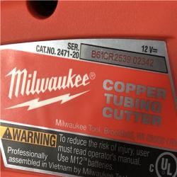 AS-IS Milwaukee 12V Lithium-Ion Cordless Copper Tubing Cutter (Tool-Only)