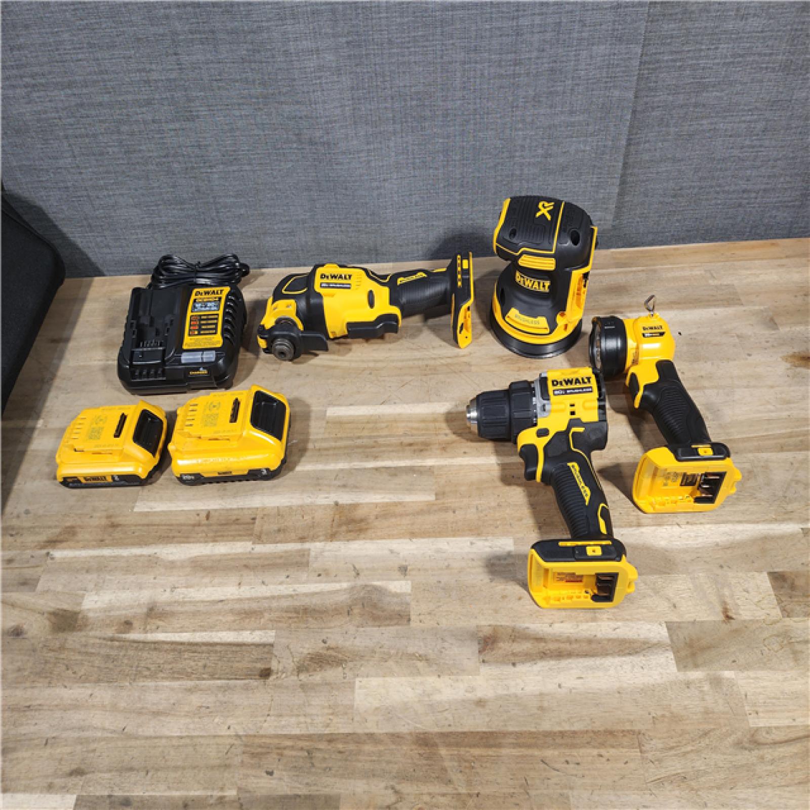 HOUSTON LOCATION - AS-IS DEWALT 20-Volt MAX Lithium-Ion Cordless 4-Tool Combo Kit with 2.0 Ah Battery, 3.0 Ah Battery and Charger