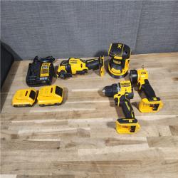 HOUSTON LOCATION - AS-IS DEWALT 20-Volt MAX Lithium-Ion Cordless 4-Tool Combo Kit with 2.0 Ah Battery, 3.0 Ah Battery and Charger