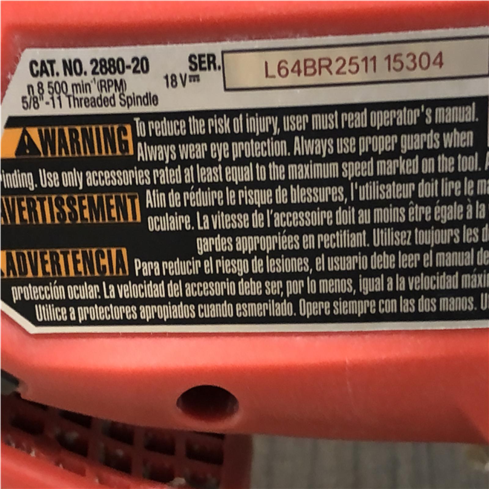 AS-IS Milwaukee FUEL 18V Lithium-Ion Brushless Cordless 4-1/2 in./5 in. Grinder w/Paddle Switch (Tool-Only)