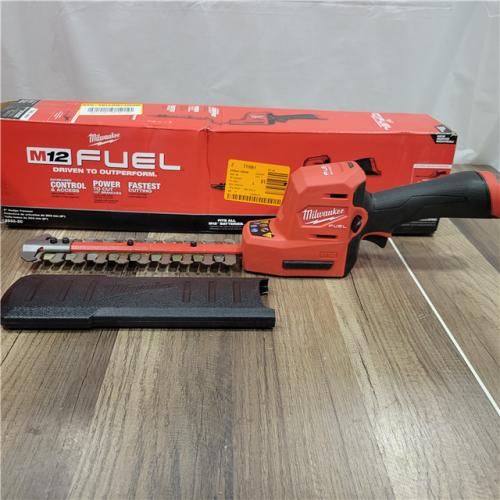 AS-IS Milwaukee M12 FUEL 8 in. 12V Lithium-Ion Brushless Cordless Battery Hedge Trimmer (Tool-Only)