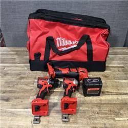 Houston Location AS-IS Milwaukee Drill Driver and Impact Driver and Multi Tool and Battery