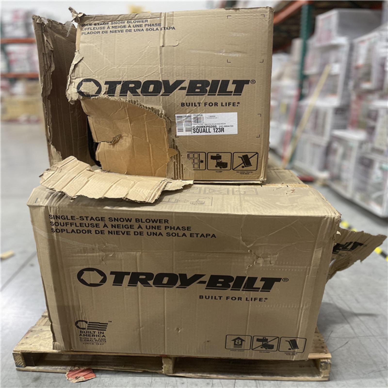 DALLAS LOCATION - Troy-Bilt Squall 21 in. 123 cc Single-Stage Gas Snow Blower with E-Z Chute Control PALLET-(3 UNITS)