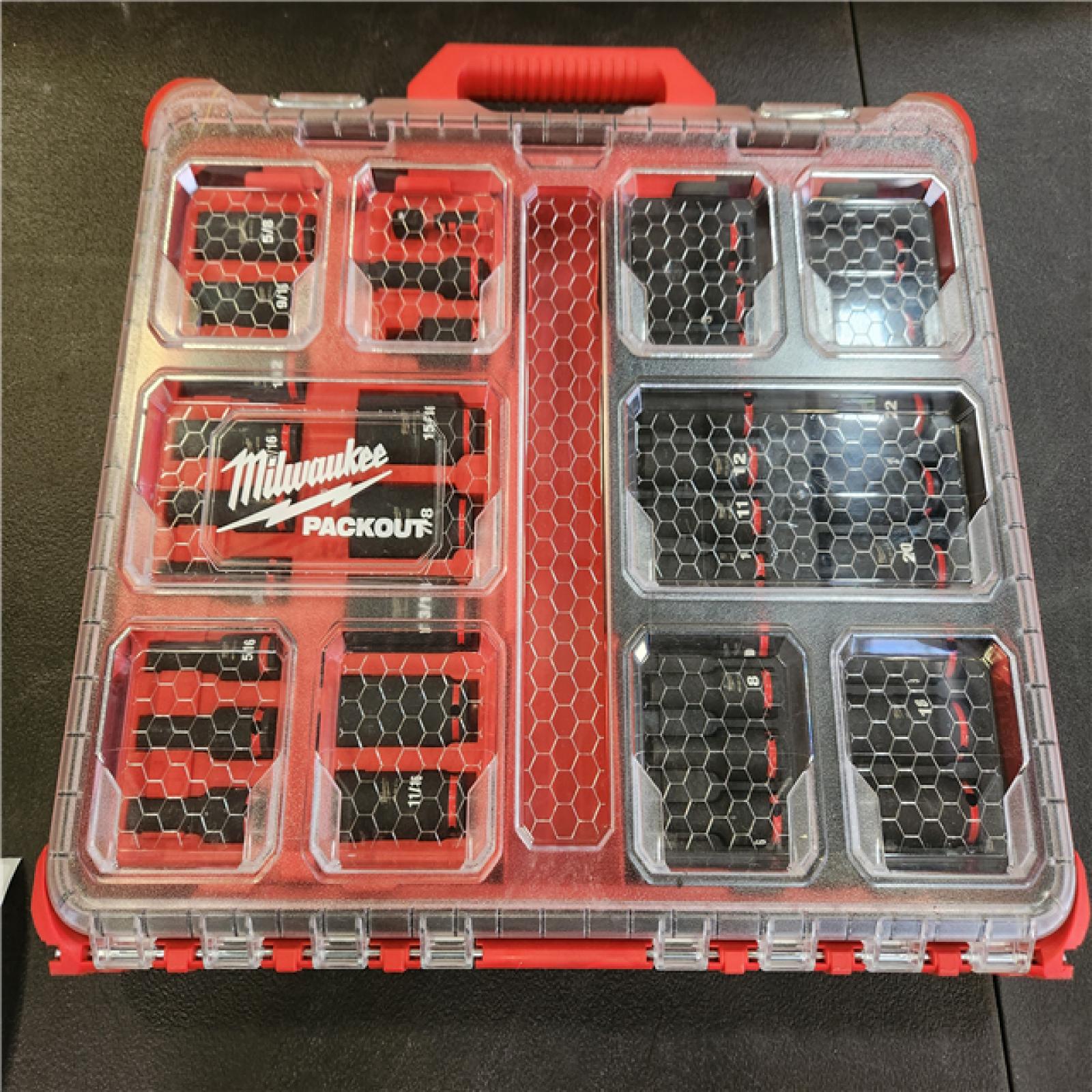 Phoenix NEW Milwaukee SHOCKWAVE Impact-Duty 3/8 in. Drive Metric and SAE Deep Well Impact PACKOUT Socket Set (36-Piece)