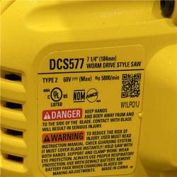 AS-IS DEWALT FLEXVOLT 60V MAX Cordless Brushless 7-1/4 in. Wormdrive Style Circular Saw (Tool Only)