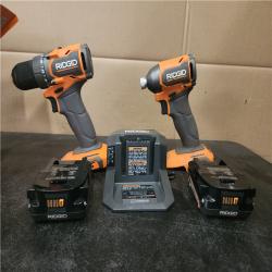 Phoenix LIKE NEW RIDGID 18V Cordless 2-Tool Combo Kit with Drill/Driver  Impact Driver  (2) 2.0 Ah Batteries  and Charger