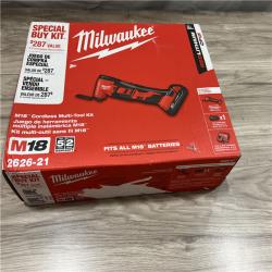 NEW Milwaukee 2626-21 M18 18V Cordless Oscillating Multi-Tool  Variable Speed  REDLITHIUM Battery Compatible  Fast Cutting  Sanding & Scraping Kit