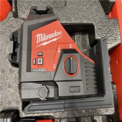 AS-IS Milwaukee 12-Volt Lithium-Ion Cordless Green 250 ft. 3-Plane Laser Level Kit