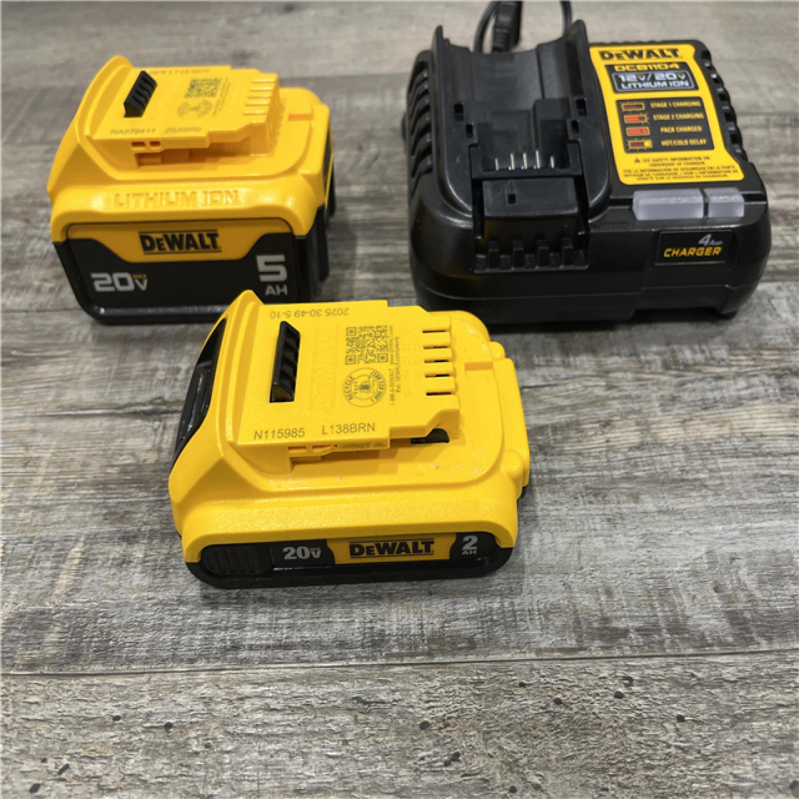 AS-IS DEWALT 20V MAX Lithium-Ion Battery Kit with 5.0Ah and 2.0Ah Battery and Charger