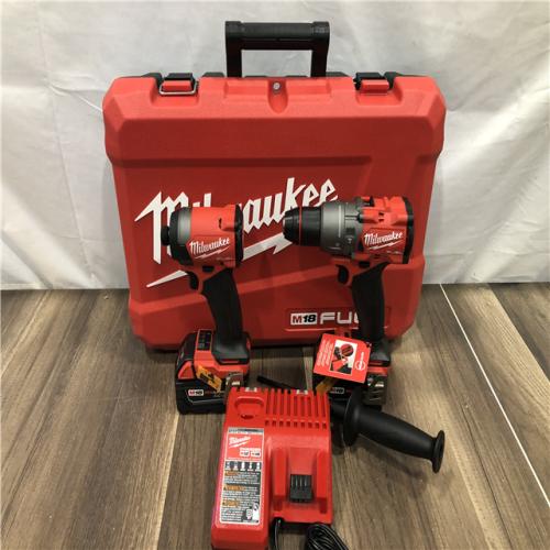 AS-IS Milwaukee FUEL 18V Lithium-Ion Brushless Cordless Hammer Drill and Impact Driver Combo Kit