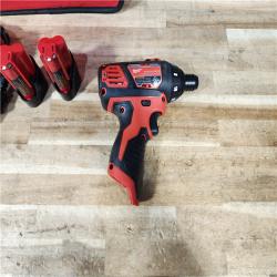 HOUSTON LOCATION - AS - IS Milwaukee 12V Lithium-Ion Cordless 1/4 in. Hex Screwdriver Kit