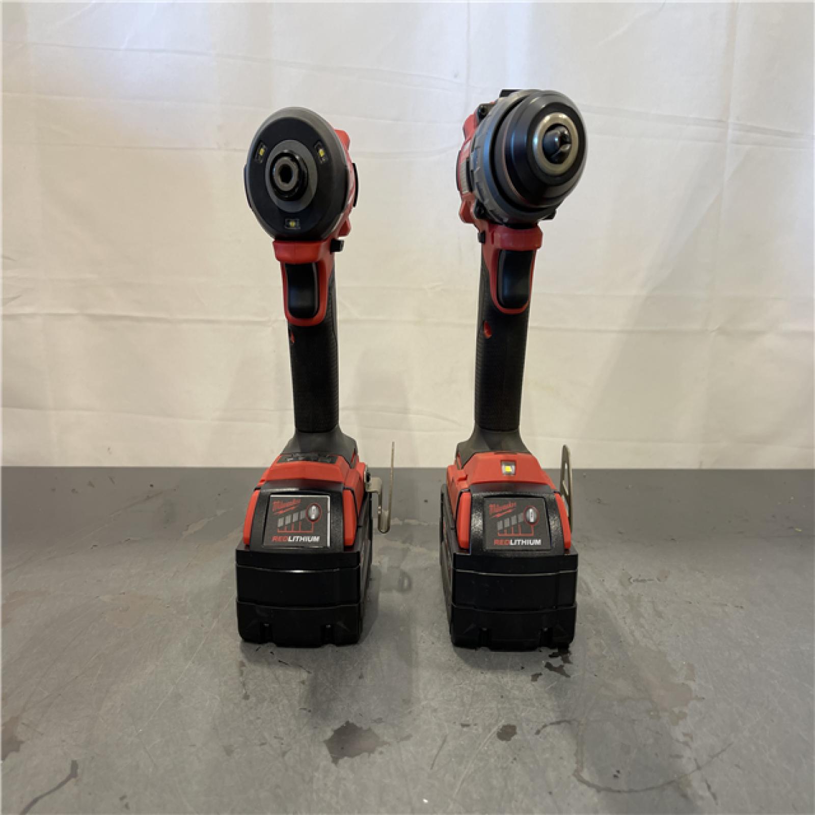AS-IS - MILWAUKEE FUEL 18V Lithium-Ion Brushless Cordless Hammer Drill and Impact Driver Combo Kit