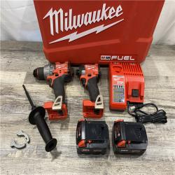 AS-IS Milwaukee FUEL 18V Lithium-Ion Brushless Cordless Hammer Drill and Impact Driver Combo Kit