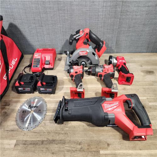 HOUSTON LOCATION - AS-IS Milwaukee 5 Tool Combo Kit W/ (2) Battery & Charger