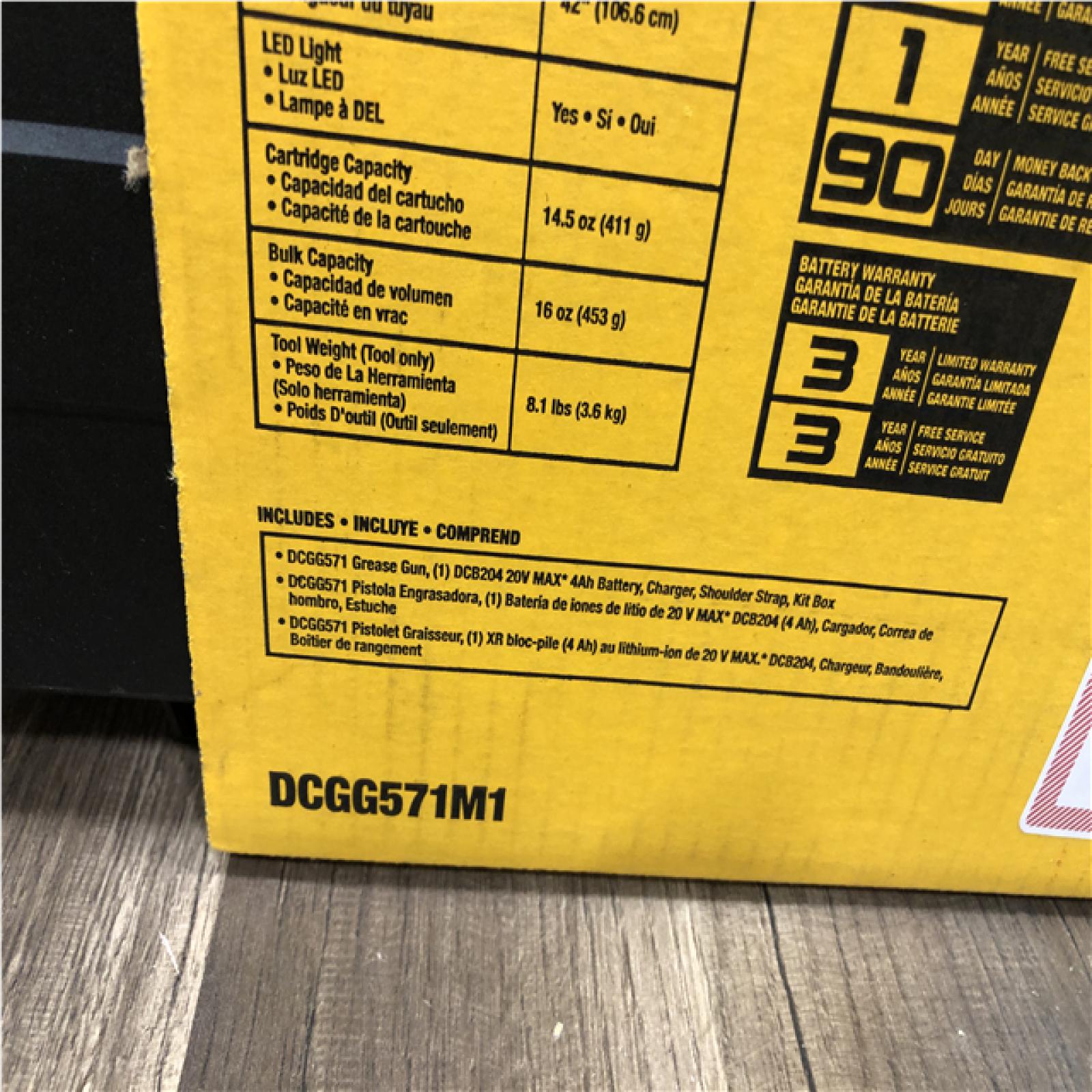 NEW- DEWALT 20V MAX Cordless 10 000 PSI Variable Speed Grease Gun Kit