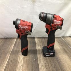 AS-IS Milwaukee FUEL 12-Volt Lithium-Ion Brushless Cordless Hammer Drill and Impact Driver Combo Kit