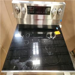 Phoenix AS-IS LG 30 in., 6.3 cu. ft. Smart Wi-Fi True Convection Insta View 5-Burner Electric Oven w/ Air Fry Printproof Stainless Steel
