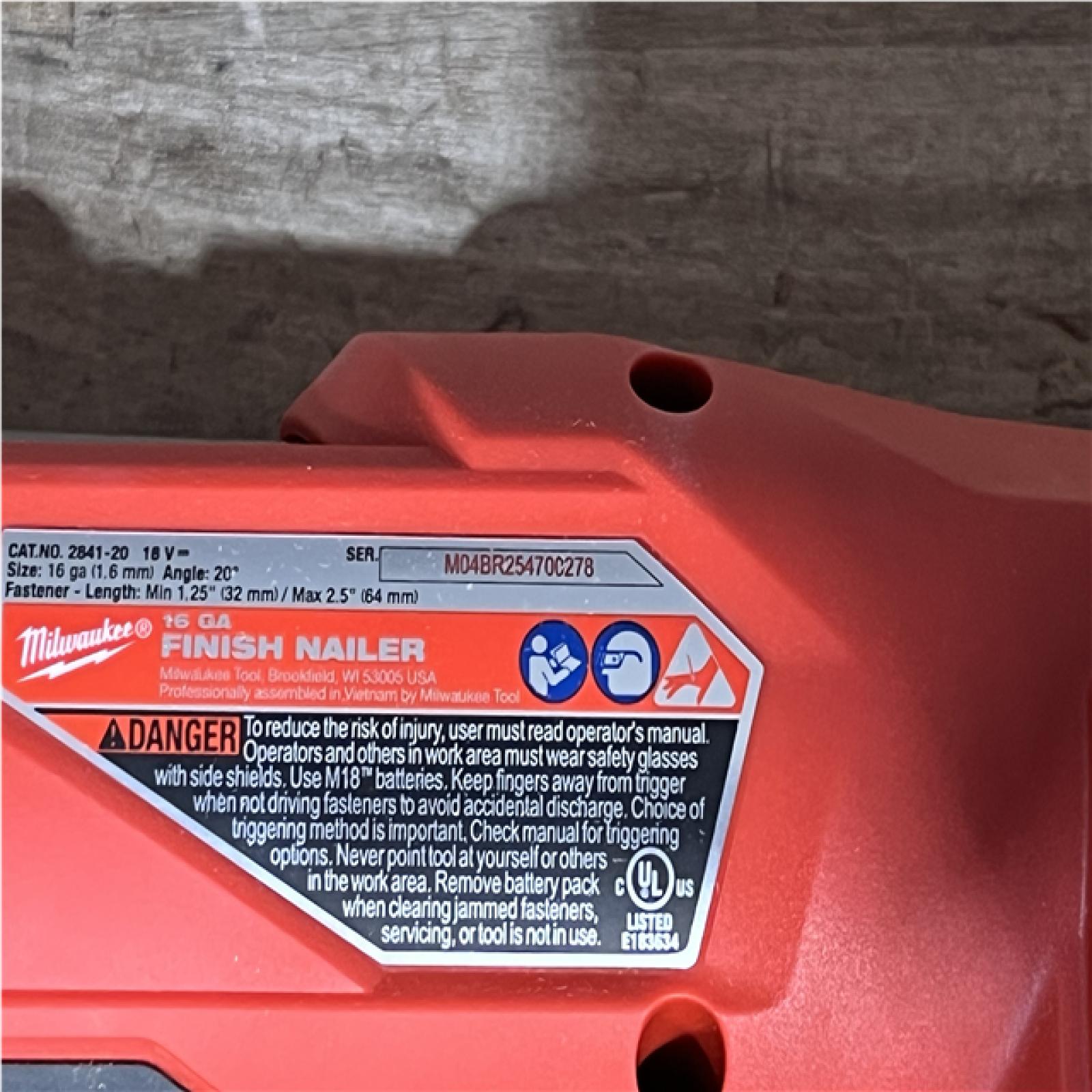 Houston Location AS-IS Milwaukee FUEL 18-Volt Lithium-Ion Brushless Cordless Gen II 16-Gauge Angled Finish Nailer (Tool-Only)