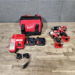 HOUSTON LOCATION - AS-IS Milwaukee M18 Brushed Cordless (2-Tool) Drill/Driver and Impact Driver Kit