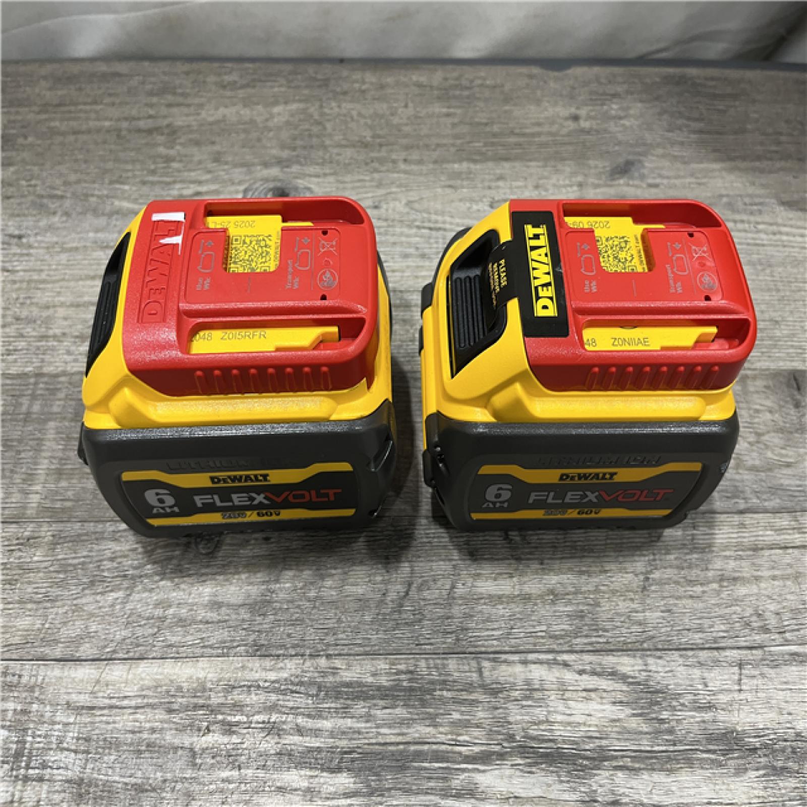 AS-IS DEWALT FLEXVOLT 20V/60V MAX Lithium-Ion 6.0Ah Battery Pack (2 Pack)