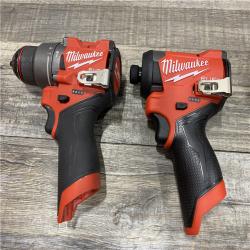 AS-IS Milwaukee FUEL 12-Volt Lithium-Ion Brushless Cordless Hammer Drill and Impact Driver Combo Kit