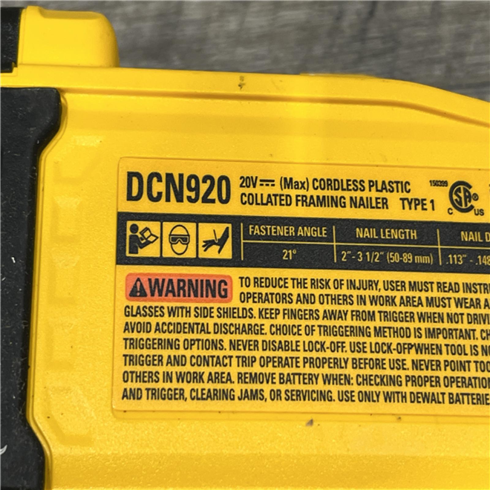 AS-IS DEWALT 20-Volt 21° Cordless Framing Nailer (Tool-Only)