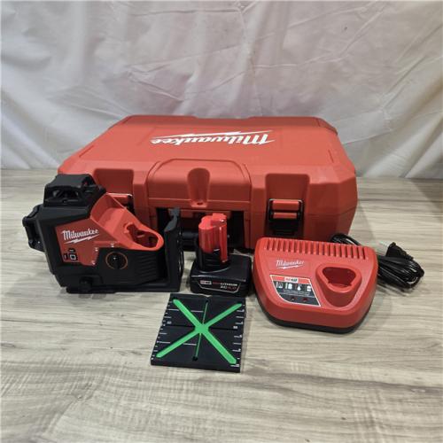 AS-IS Milwaukee-3632-21 M12 Green Beam Laser 360° 3-Plane Kit