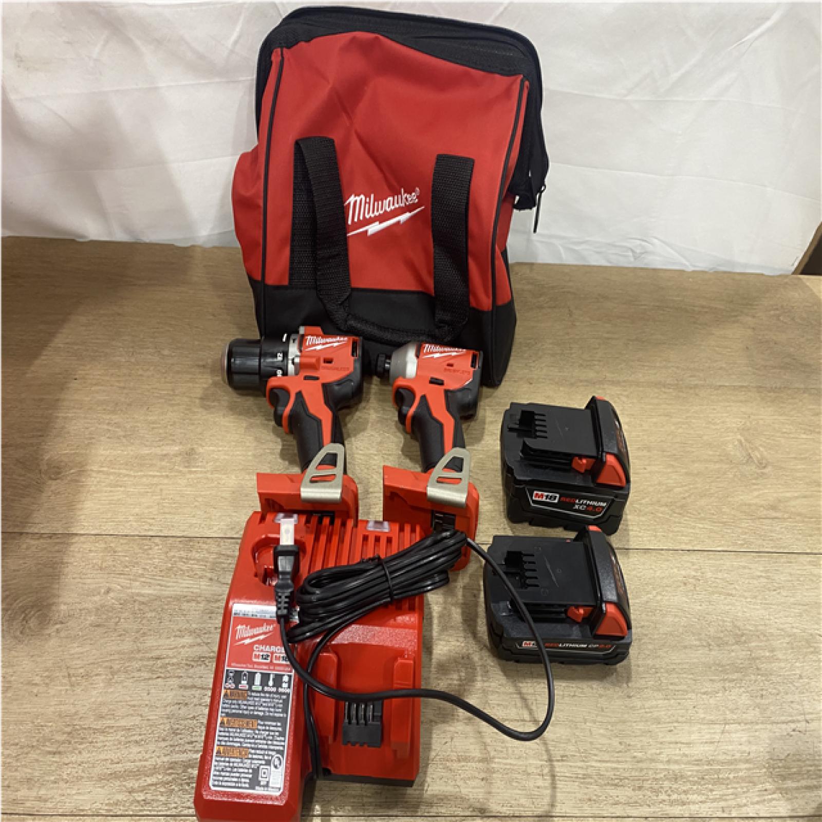 AS-IS Milwaukee 18-Volt Lithium-Ion Brushless Cordless Compact Hammer Drill/Impact Combo Kit